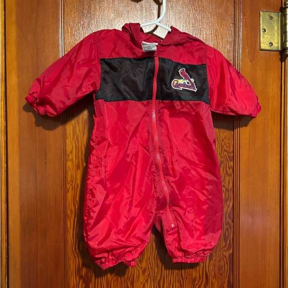 Mighty Mac Other - ST. LOUIS CARDINALS Red Baby Mighty Mac Vintage Zip Up Windsuit Size 6-9 Months
